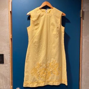 Vintage Embroidered Yellow Gingham dress